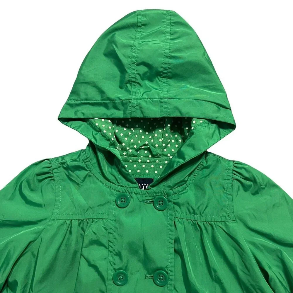Baby Gap 3Y Green Jersey Lined Raincoat Jacket